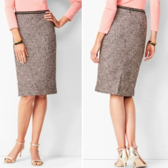 NWT Talbots Petite Women's Back Zipper Ombre Tweed Pencil Business Office Skirt - Picture 5 of 16